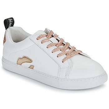 BETTYS METALIC ROSE GOLD LACE  women's Shoes (Trainers) in White