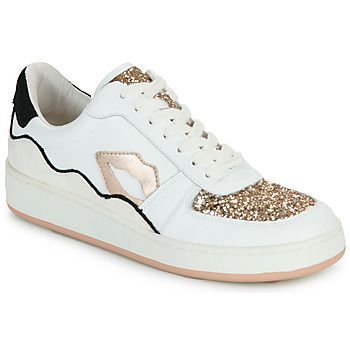 LOULOU BLANC ROSE GOLD GLITTER  women's Shoes (Trainers) in White