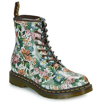 1460 W Multi Floral Garden Print Backhand  women's Mid Boots in Multicolour