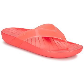 Crocs Splash Glossy Flip  women's Flip flops / Sandals (Shoes) in Red