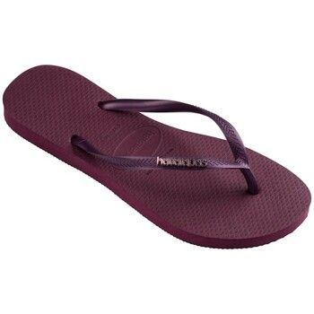 SLIM LOGO METALLIC  women's Flip flops / Sandals (Shoes) in Purple