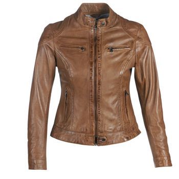 LINA  women's Leather jacket in Brown. Sizes available:XXL,S,M,L,XL,XS,3XL