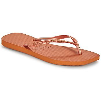 SLIM SQUARE GLITTER  women's Flip flops / Sandals (Shoes) in Orange