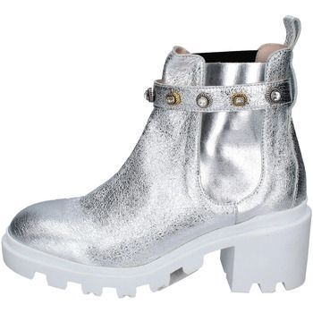 EY969  women's Low Ankle Boots in Silver