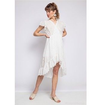 U5233-BLANC  women's Dress in White. Sizes available:Unique