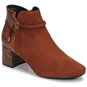 NANOU  women's Low Ankle Boots in Brown. Sizes available:3.5,4,5,5.5,6.5,7