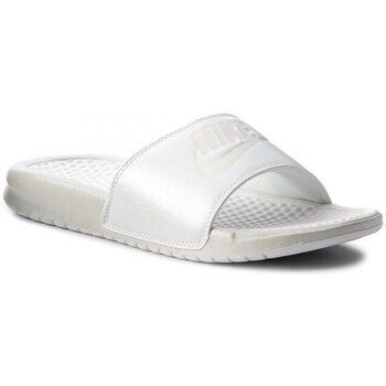 Wmns Benassi Jdi Metallic QS  women's Flip flops / Sandals (Shoes) in White