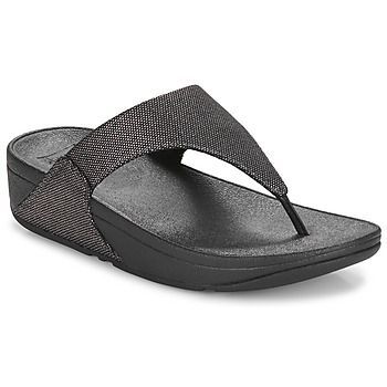 Lulu Glitz-Canvas Toe  women's Flip flops / Sandals (Shoes) in Black