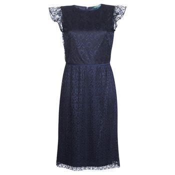 LACE CAP SLEEVE DRESS  women's Dress in Blue. Sizes available:US 2,US 4,US 0