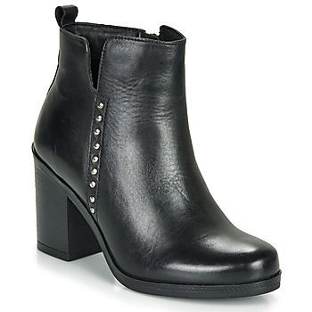 NOURA  women's Low Ankle Boots in Black. Sizes available:3.5,4,5,6,6.5,7.5