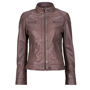 LINA  women's Leather jacket in Brown