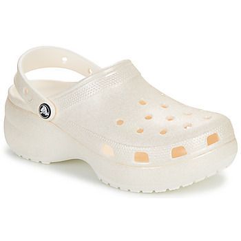 Classic Platform Glitter ClogW  women's Clogs (Shoes) in White