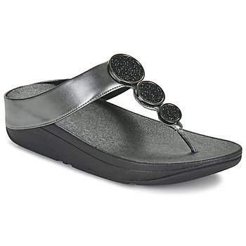 Halo Bead-Circle Metallic Toe-  women's Flip flops / Sandals (Shoes) in Black