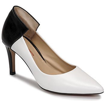 11764-VENUS-BLANC-JAMAICA-NOIR  women's Court Shoes in White. Sizes available:3.5,4,5.5,6.5,7.5