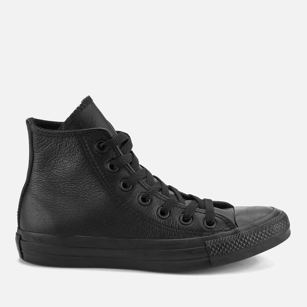 Chuck Taylor All Star Leather Hi-Top Trainers - Black Mono - UK 3