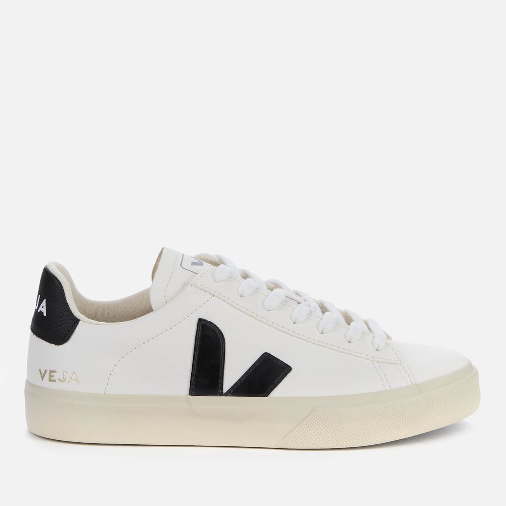 Women's Campo Chrome Free Leather Trainers - Extra White/Black - UK 3