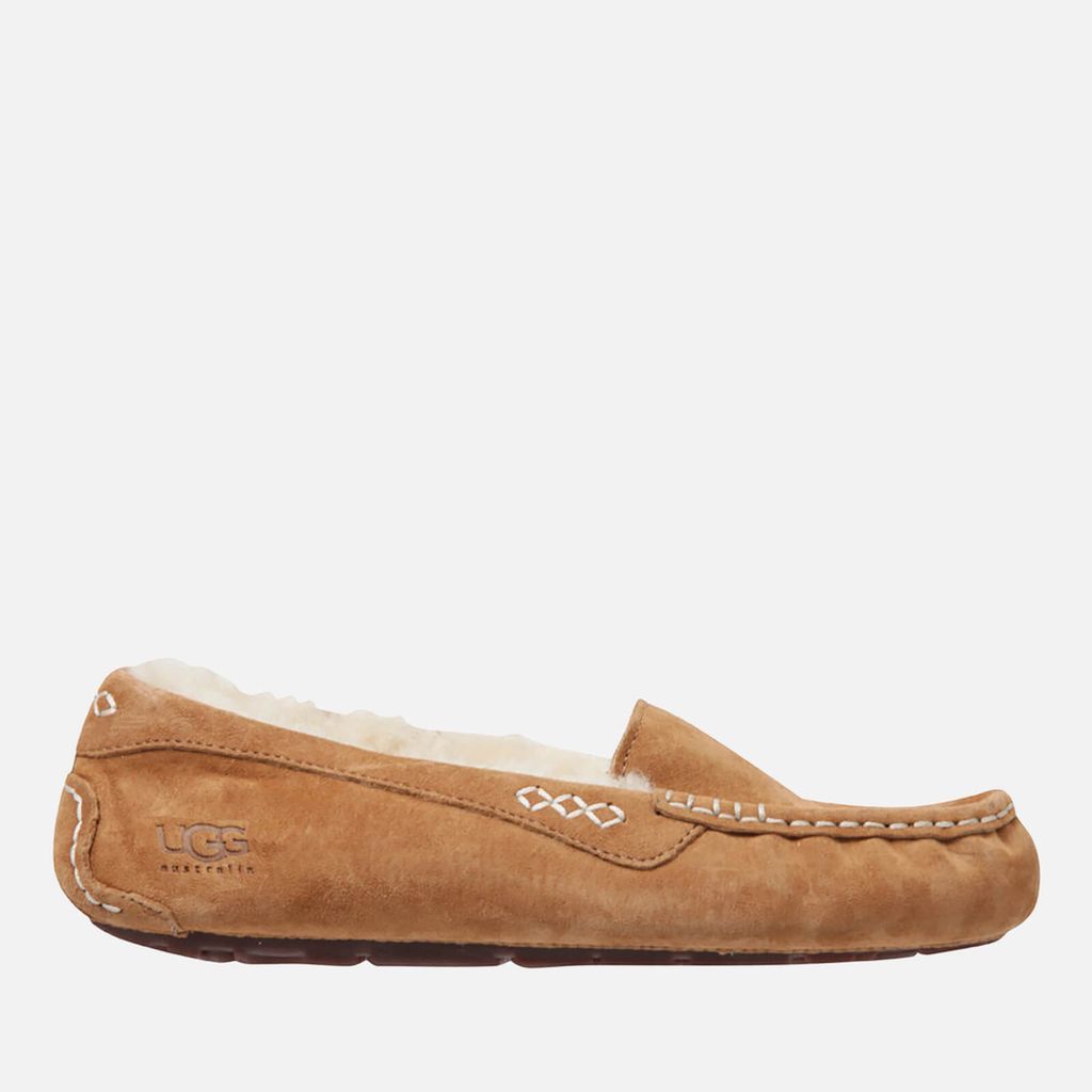 Women's Ansley Moccasin Suede Slippers - Chestnut - UK 3