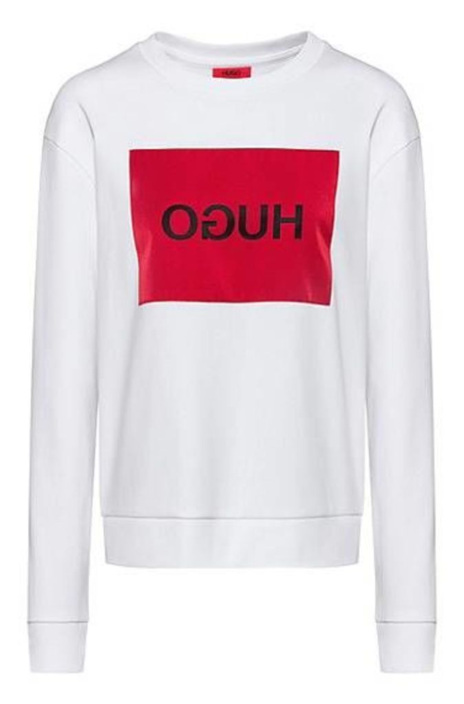 Relaxed-fit sweatshirt with reverse-logo patch