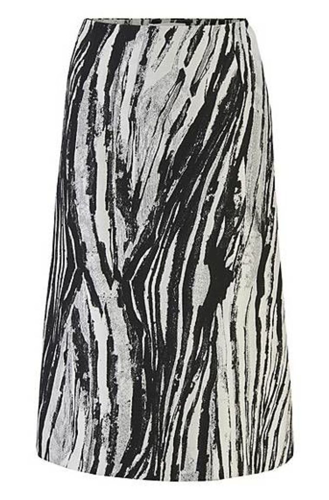 Regular-fit A-line skirt in Italian jacquard