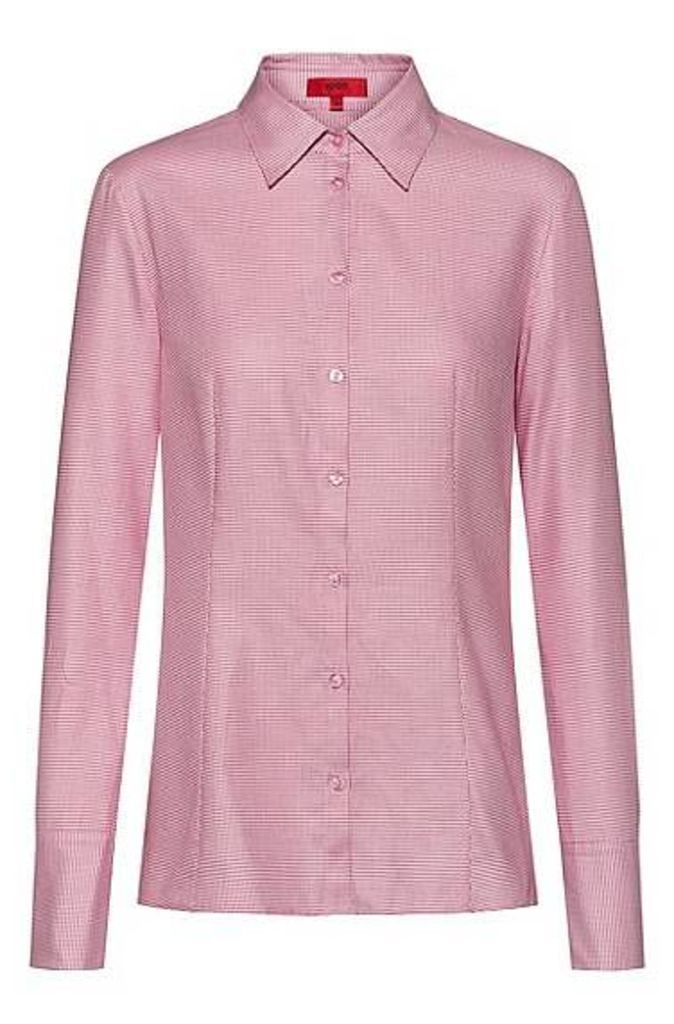Slim-fit shirt in micro-structured dobby cotton