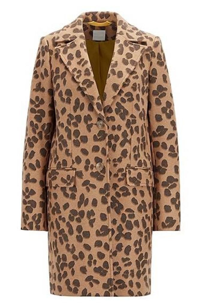 Leopard-print coat in a wool blend