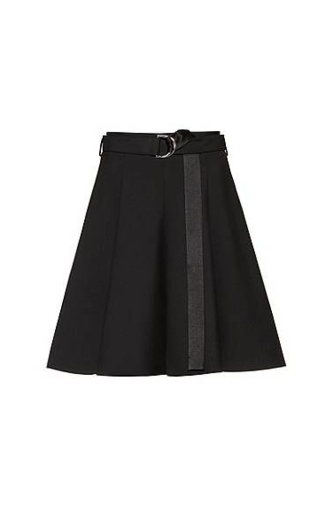 Regular-fit skirt with D-ring belt and side pockets