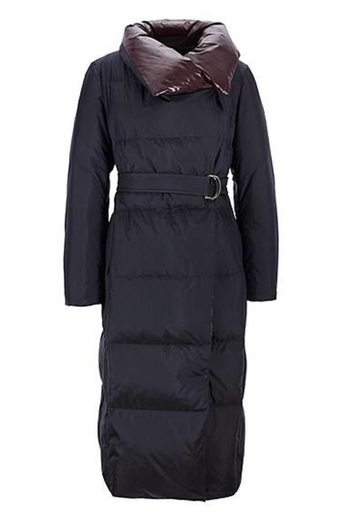 Regular-fit padded coat with belted closure
