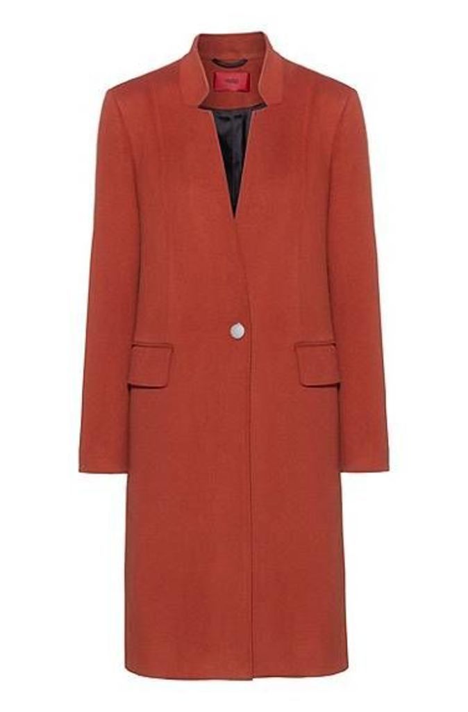 Regular-fit blazer-style coat with reverse lapels