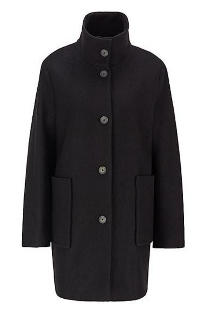 Regular-fit coat in boiled virgin wool
