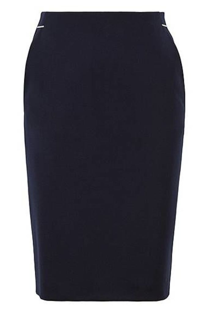 Pencil skirt in stretch-wool flannel