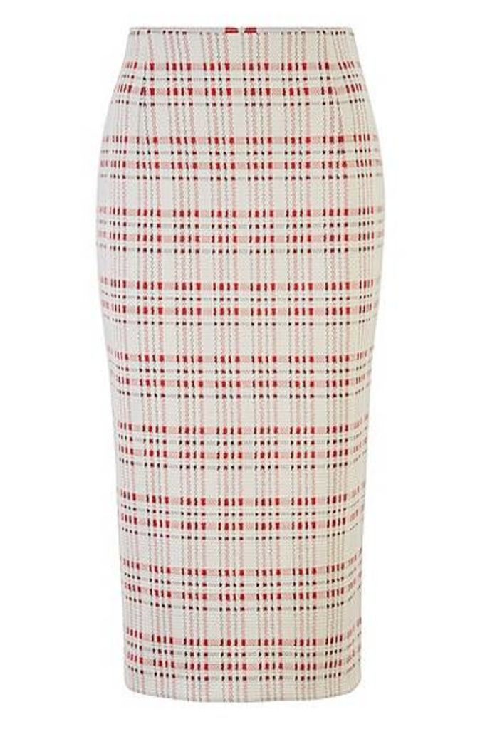 Slim-fit pencil skirt in checked stretch jersey