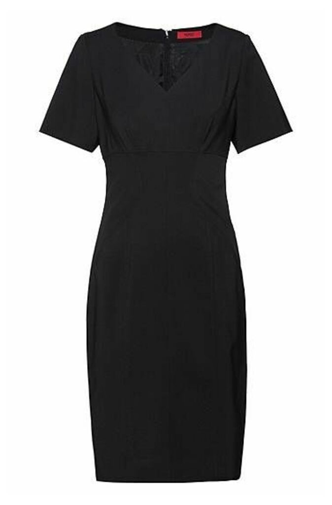 Pencil dress in crease-resistant stretch wool