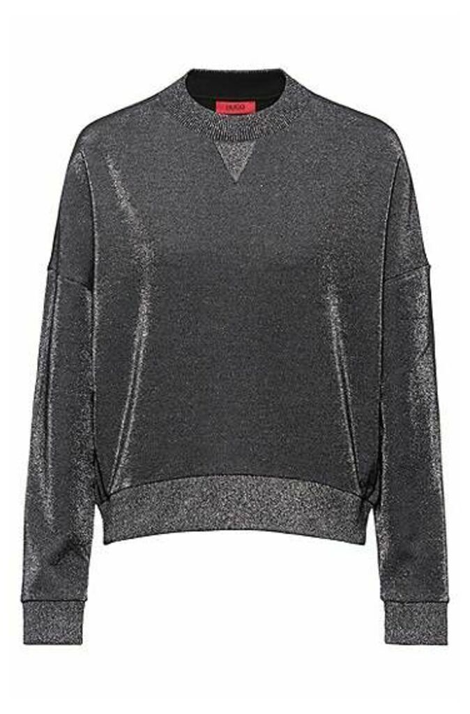 Relaxed-fit tracksuit sweatshirt in sparkly fabric