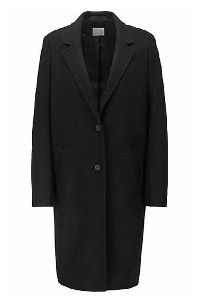 Regular-fit blazer-style coat in boiled wool