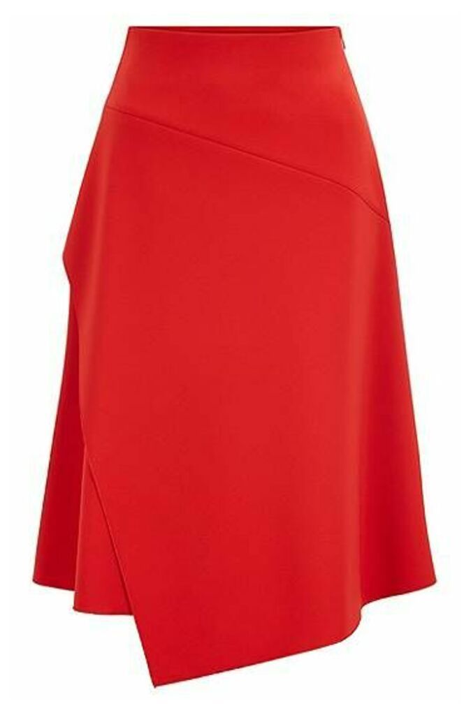 Regular-fit high-waisted skirt with layered front