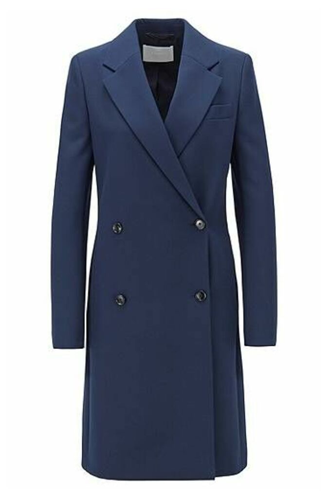 Regular-fit double-breasted coat with notch lapels