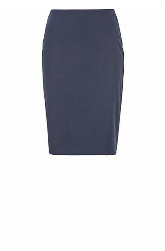 Pencil skirt in patterned wool with silky lining