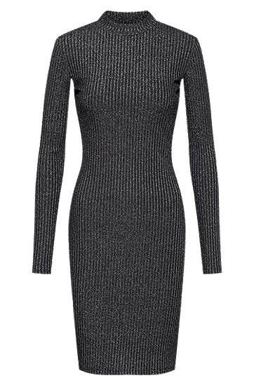 Glittery effect tube dress in ribbed stretch jersey