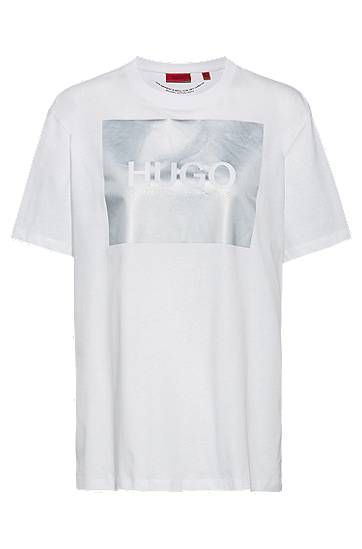 Relaxed-fit T-shirt in organic cotton with reflective logo print