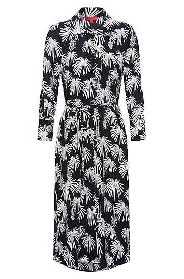 Crepe-georgette midi dress with collection-themed print