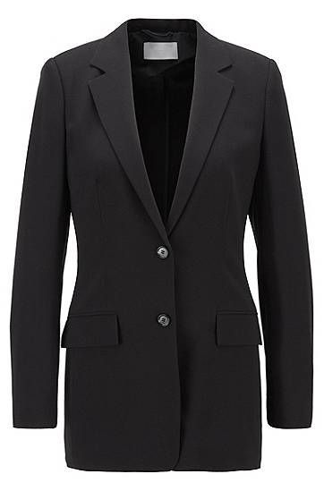 Regular-fit long-length jacket in stretch fabric