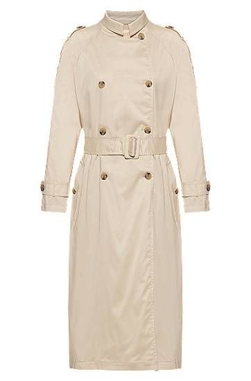 Trench coat in water-repellent cotton-blend fabric