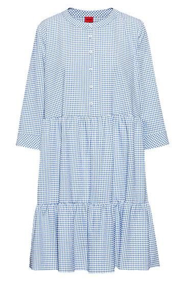 Tunic dress with Vichy check and tiered skirt
