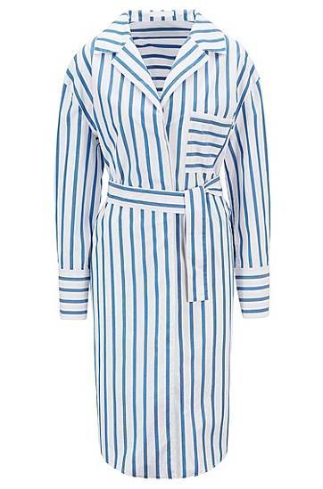 Striped shirt dress in stretch-cotton poplin