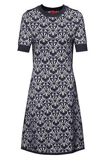 Slim-fit knitted dress with bear motifs