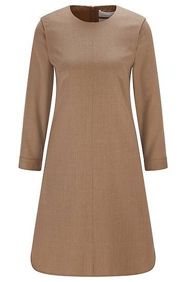 Stretch-wool business dress in a relaxed fit