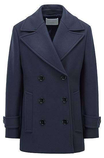 Double-breasted pea coat in a wool blend
