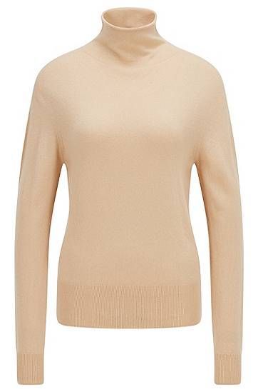 Funnel-neck sweater in pure cashmere