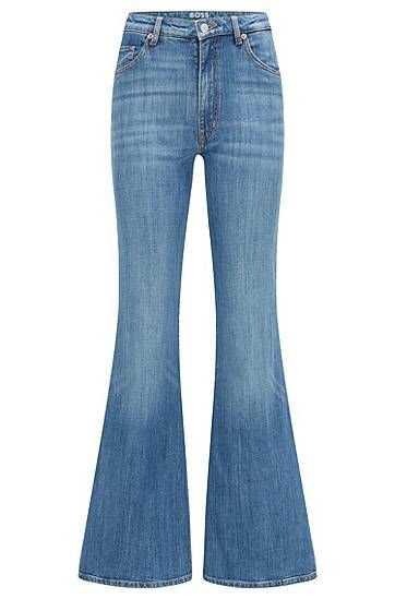 Flared-leg jeans in comfort-stretch denim