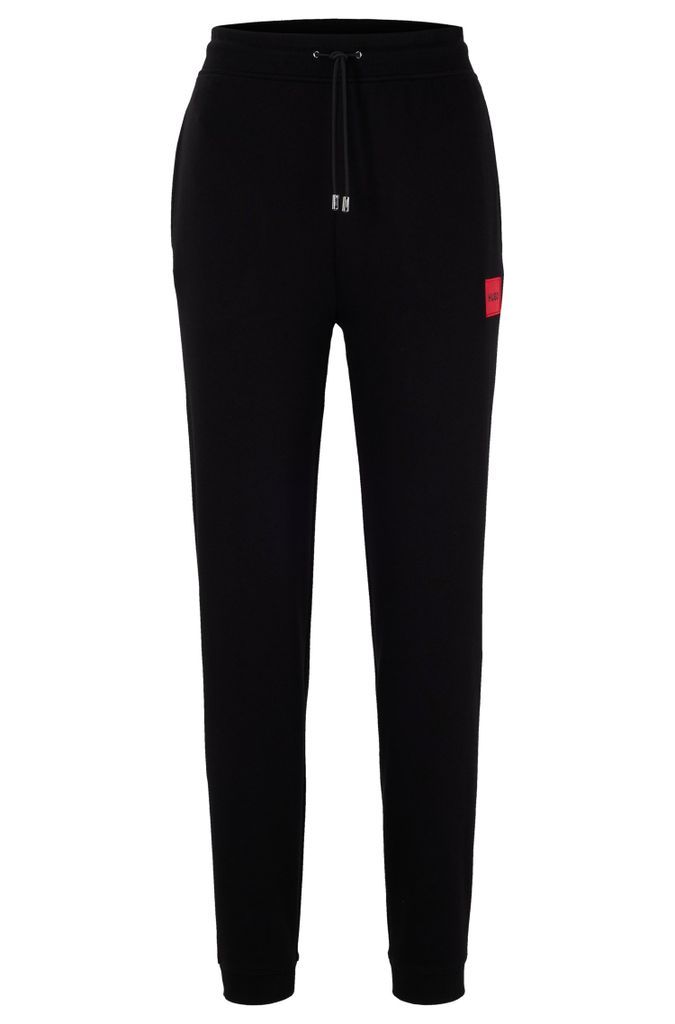 Cotton-terry tracksuit bottoms with logo label